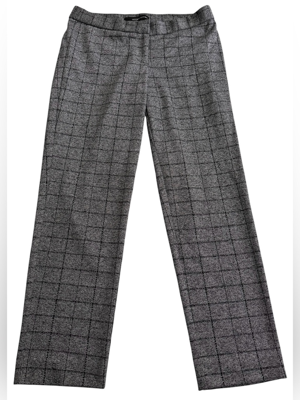 Amanda & Chelsea Gray Windowpane Soft Cropped Trousers, Size 8
